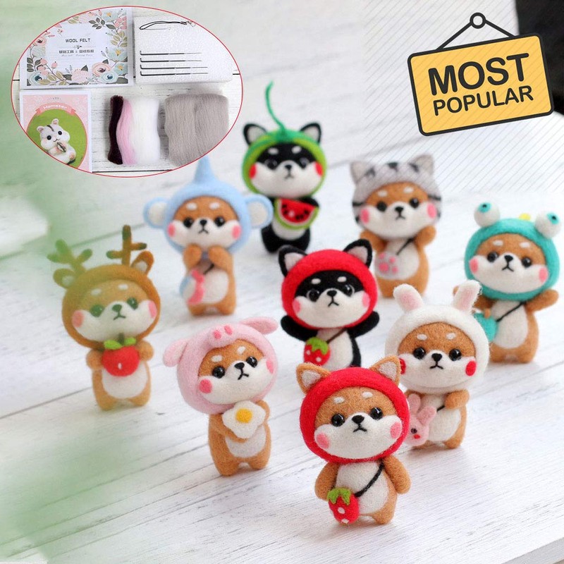 TopHomer Wool Felt Material Production Package DIY Cute Hand Spinning