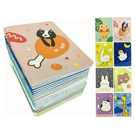 ALIMITOPIA 24pcs Mini Notebook,Portable Pocket Journal Steno Memo Notebook MiniDaily NotePad (Animals (24pcs))