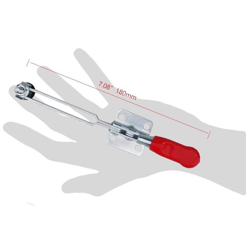 IMAGINE 4Pcs Hand Tool Toggle Clamp 201B 198lbs Antislip Red