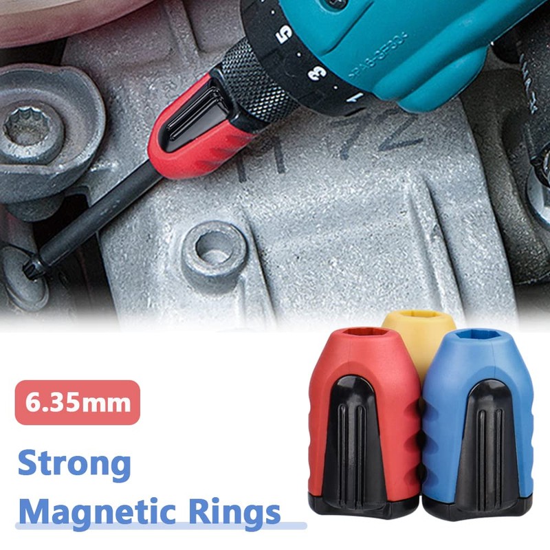 Mesee 3Pcs Removable Screwdriver Bit Magnetizer Ring Plastic Magnetic Screw
