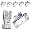 5Pcs Sliver Flush Hinges,3 Inch Iron Door Hinges for Drawer