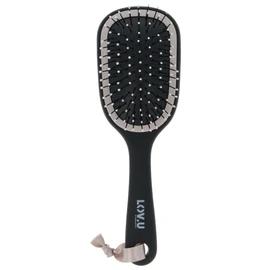PARSA Beauty LOV.U Detangling Brush Wet & Dry (Black) - Hair Brush with Multi-Flexible Nylon Pins - Hair Brush - Women Hair Brush - Hard Brush