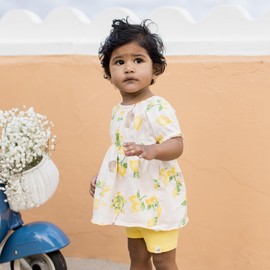 Burt's Bees Baby - Baby Girls Top and Shorts Set, Short Sleeve Tunic and Shorts Bundle, 100% Organic Cotton