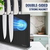 Pailexin Magnetic Knife Block Without Knives—Black Stainless Steel Double-Sided Magnetic