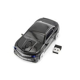 Sport Car Shape 2.4Ghz Wireless Mouse Optical Gaming Mouse Cool Mice with USB Receiver for PC Laptop Computer, 3 Button 1600DPI (Black)