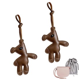 ZesNxj Pack of 2 Women's Bag Charms, Cute Brown Bear Bag Charm, Modern Simplicity Bag Pendant for Bags, Keys and Writing Bags