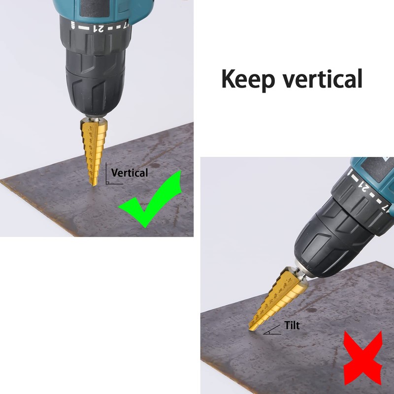 IRONANT 3PCS Step Drill Bit Set, HSS Titanium Step Drill