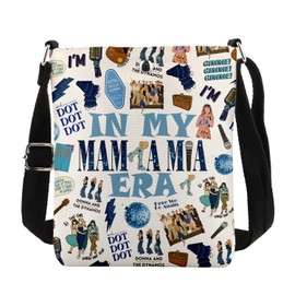 KUIYAI Mama Mia Musical Crossbody Bag Dancing Queen, Donna and The Dynamos, Hen Night Gift (mia eraXK), White, Small