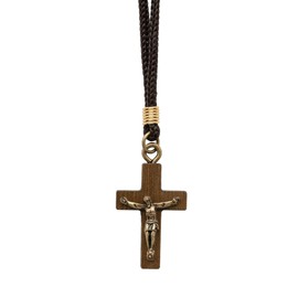Intercession Cross Necklace, Walnut
