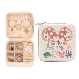 LONGXIN Girls Trip 2025 Travel Jewelry Case Small Box Organizer Vacation Gifts Birthday Christmas Gifts for Women Teen Girls Friends Sister Her