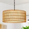 Farmhouse Chandeliers for Dining Room, Hand Woven 5-Light Rattan Pendant