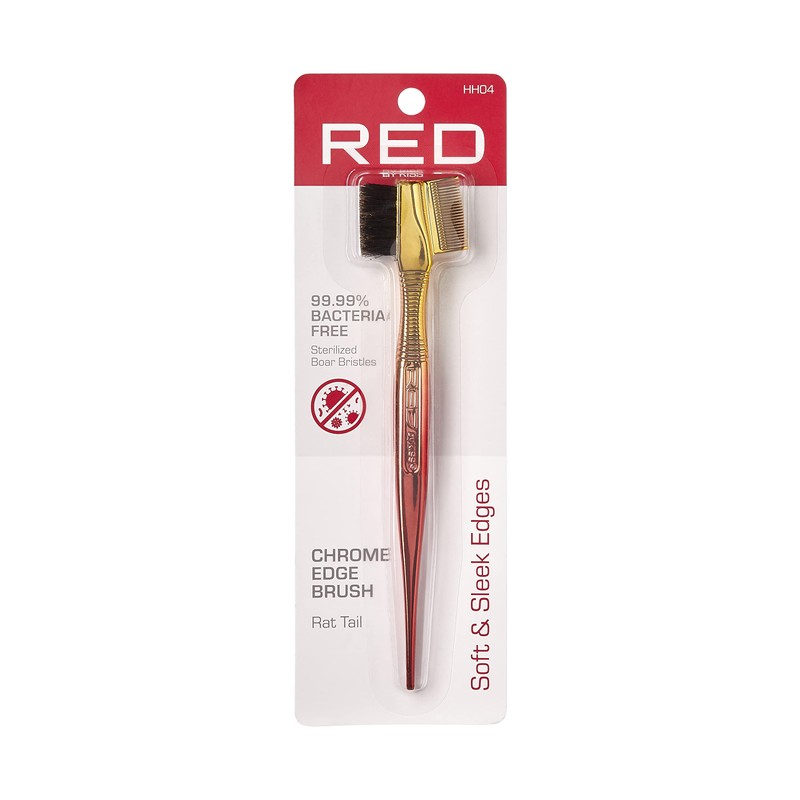 RED by Kiss Chrome Edge Brush Bacteria Free Sterilized Boar