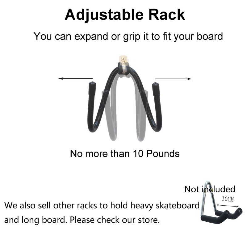 YYST Skateboard Wall Hanger Wall Storage Clip Skateboard Wall Rack