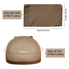 TUONYIS 30 Pcs Wig Cap, Brown Bald Cap for Lace Front, Stretchy Stocking Caps Nylon to Hold Wig in Place, Invisible Thin Stocking Caps, Dark Brown Skinlike HD Wig Cap for Women Men