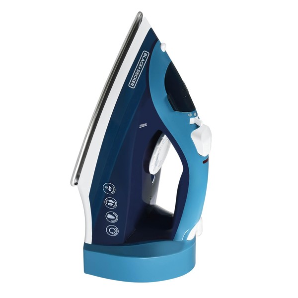 BLACK+DECKER Steam Iron for Clothes with Retractable Cord, Vertical Steaming,