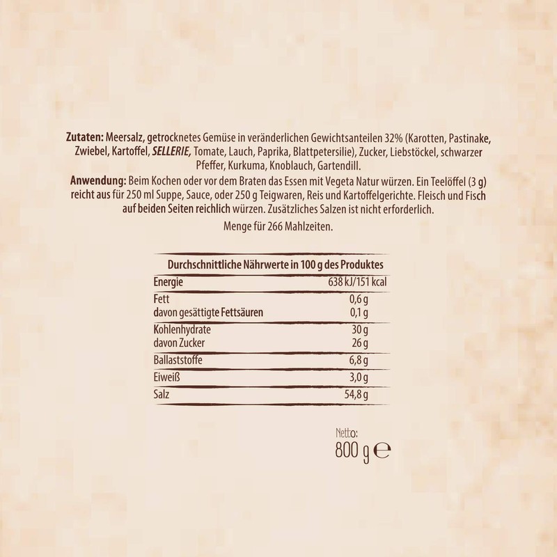 PODRAVKA VEGETA NATUR SEASONING 150G