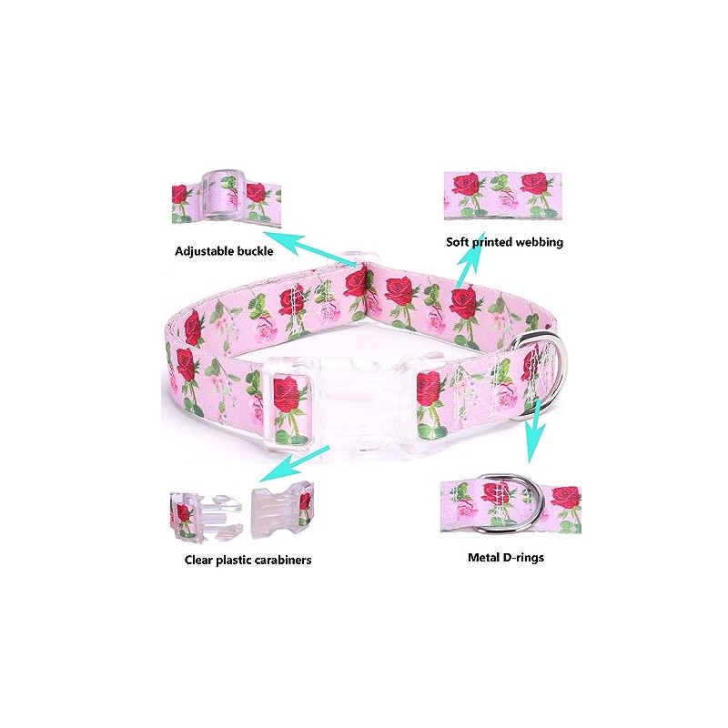 Bbmmayy Adjustable Dog Collar, Special Design Patterns, Soft Nylon Comfortable