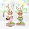 COCHIE Easter Bunny Decorations, Stand up Wooden Bunnies Easter Table