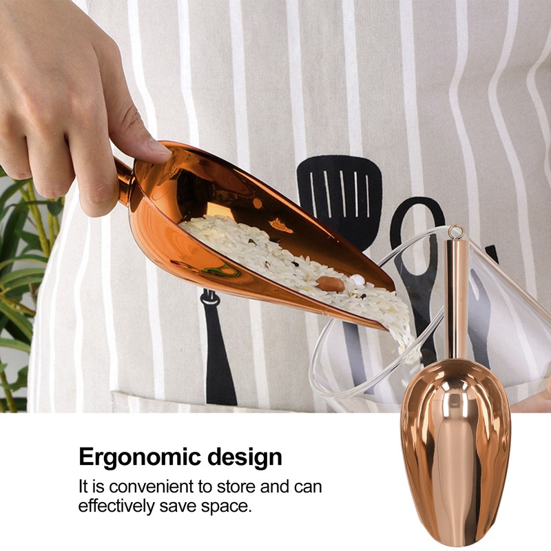 Ice Scooper Stainless Steel U Shaped Sturdy Food Grade Ice