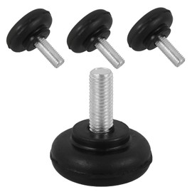 Uonlytech 4pcs Black Rubber Table Leg Levelers - Furniture Feet Pads - Shock Absorber - Anti-Slip - Easy Replacement