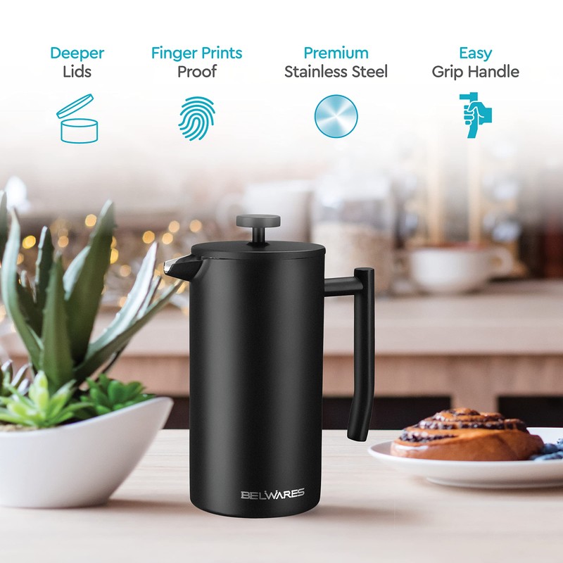 Belwares French Press Coffee Maker 50 OZ - Large Insulated