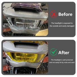 FWXEOZ Motorcycle Accessories Headlight Guard Front Headlamp Protection Cover for CVO Road Glide FLTRXSE 2023 2024 Road Glide ST 2024 Headlight Shield (Yellow)