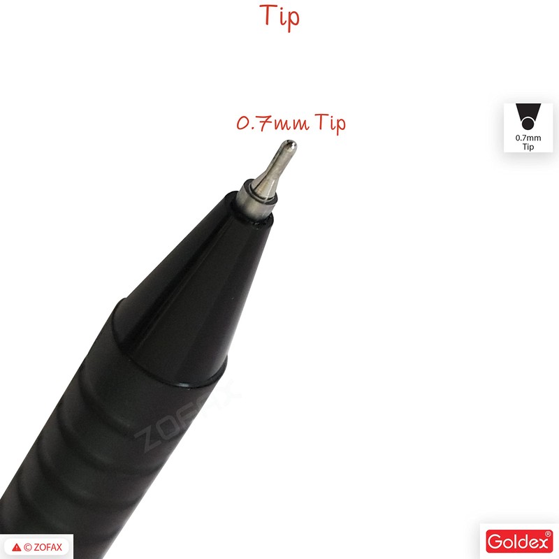 GOLDEX Kiwi BLACK 10 x 0.7mm Tip Soft Gel Pens