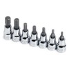 SK Hand Tools 19723 7-Piece 3/8-Inch Drive Fractional Hex Bit