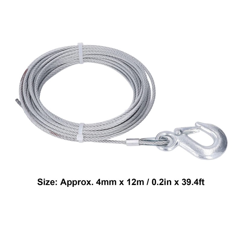 4mm X 12m Winch Wire Rope - High Breaking Strength,