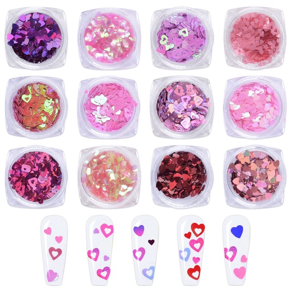 12 Boxes Nail Art Sequins, Nail Glitter Sequins, Star Sequins,