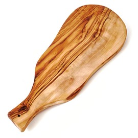 DAS OLIVENHOLZBRETT® Chopping Board with Handle in Natural Cut Olive Wood Approx. 30 cm