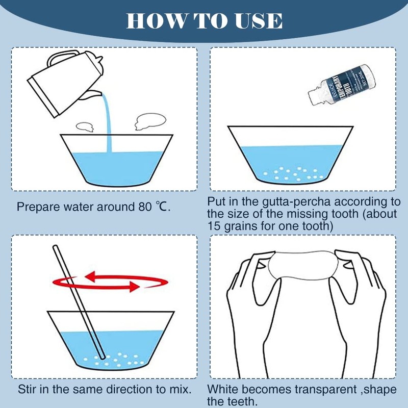 Temporary Tooth Set, Tooth Repair Kit, Temporary Teeth Replacement Kit