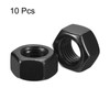 sourcing map 7/16-20 Hex Nuts, Carbon Steel Grade 8.8 Black