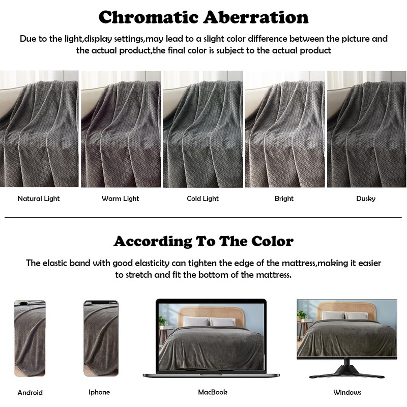 NEWCOSPLAY Super Soft King Blanket Dark Grey Premium Silky Flannel