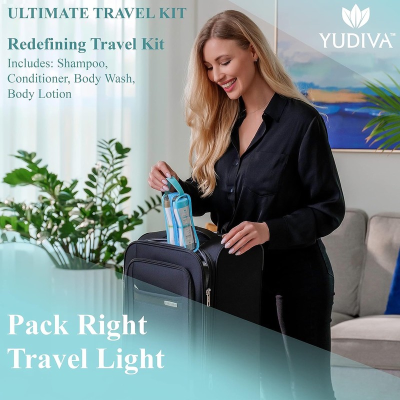 YUDIVA Shea Butter Shampoo & Conditioner Set, TSA travel size