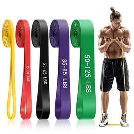 Jamestry - Bandas de asistencia de dominadas, bandas de resistencia de 5 niveles para entrenamiento, bandas de dominadas para hombres y mujeres