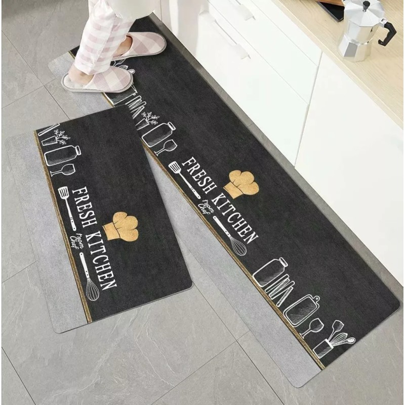 Carvapet Juego De Tapetes Para Cocina Impermeable Antideslizante