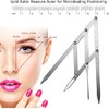 Namvo Eyebrow Tattoo Ruler Mean Caliper, Stainless Steel Foldable Eyebrow