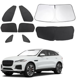 TINGLU Window Shades for Jaguar F-Pace 2016-2024 2025 Accessories Car Side Full Windows Rear Triangular Windshield Sun Shade Sun UV Rays & Privacy Protection for Camping,Napping 8PCS
