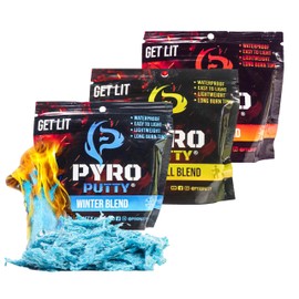 PYRO PUTTY: Waterproof Fire Starter Survival Tool, Emergency Preparedness, Survival Gear and Supplies, Fire Starters for Campfires, 2oz Ultimate 3 Pck