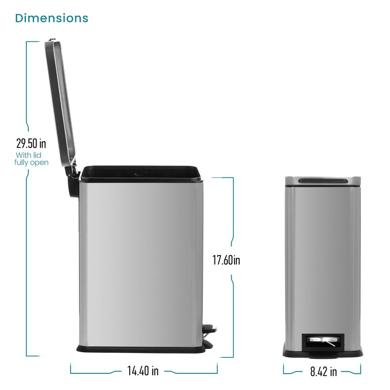 Home Zone Living 4 Gallon Slim Kitchen Trash Can with