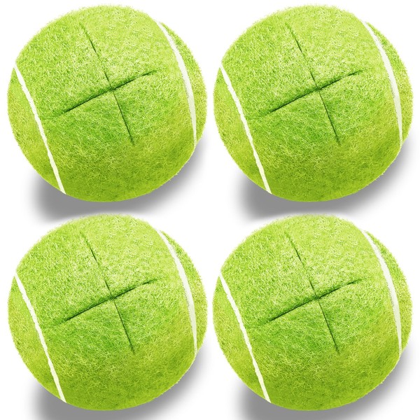 Aliseniors Walker Tennis Balls - Set of 4 Precut Walker Glide Balls for Effortless Mobility and Furniture Legs and Floor Protection - Universal Fit, Easy Installation (Yellow)