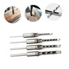 jojofuny 4pcs Mortise Drill Bit for Woodworking Square Hole Drill