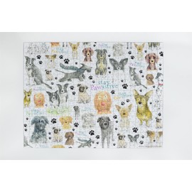 Stay Pawsitive 500-Piece Jigsaw Puzzle – Adorable Dog-Themed Puzzle Featuring Catherine Redgate's Artwork, for Dog Lovers