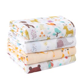 Artis Lanai Muslin Swaddle Blankets: Premium 4-Pack Baby Wraps for Boys and Girls- Breathable, Skin-Friendly Receiving Blankets, Essential for Baby Registry. (TinyHug-4P)