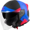 Bogotto H586 City-B Jet Helmet, Matte Black/Red/Blue, L