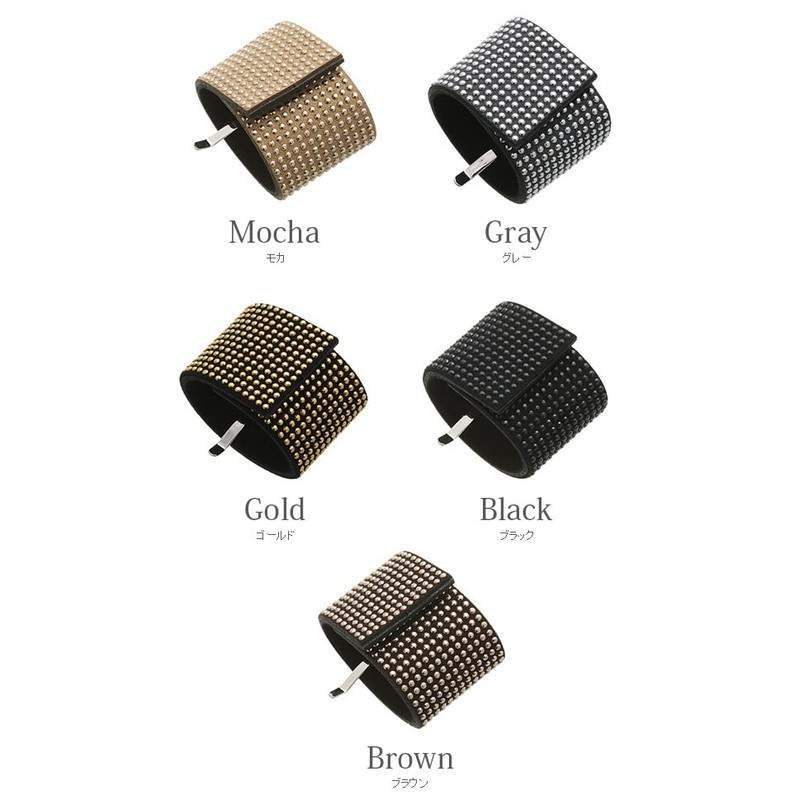 VINGTAINE H7529-GY Magnetic Studded Hair Cuff, Wrap One, Pony Hook,