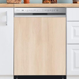 MLGB Beige Wooden Texture Dishwasher Magnet Cover, Pure Wood Color Vinyl Dishwasher Sticker Magnetic, Beige Wood Color Magnet Refrigerator Skin Panels (23" x 26" Magnetic)