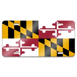 DMSE US State Flag License Plates 12" x 6" Inch - Durable Aluminum Tag for Cars and Trucks – Textured Finish Vibrant Colors - 100% Made in The USA (Maryland)