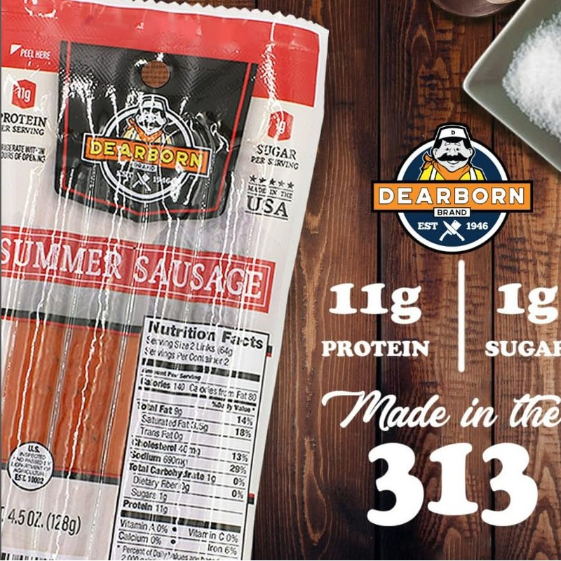 Dearborn Brand Summer Sausage 4.5 oz - Bursting with Flavor,